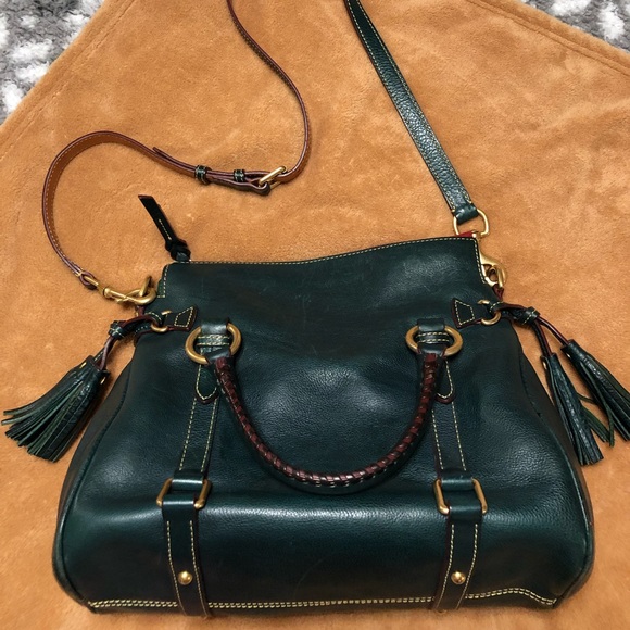 Dooney & Bourke Florentine Leather Satchel (teal) - Picture 3 of 11